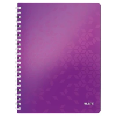Image of Leitz A4 Flexible Cover Notebook, Purple (Wire Bound, 80 Sheets, Squared Paper, 90 gsm Ivory Wow Range), Pack of 1