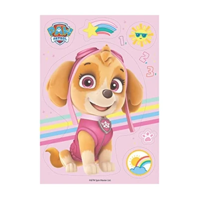 Image of Dekora Edible cake decoration for cutting out, Paw Patrol topper with Skye design made of sugar free wafer paper