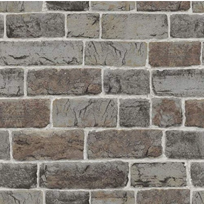 Image of Brick Effect Wallpaper Natural Wall Urban Stone Embossed Industrial Rustic