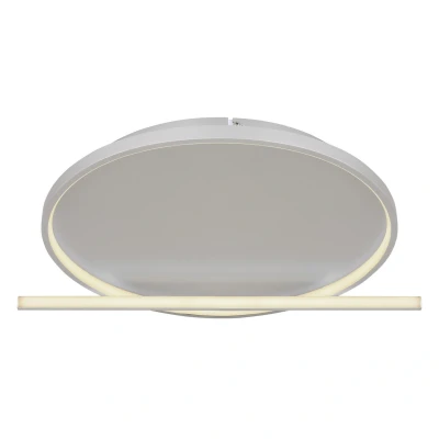 Image of Ronda Integrated LED Semi Flush Ceiling Light Nickel Matt Dimmable 2700 6000K Remote Control