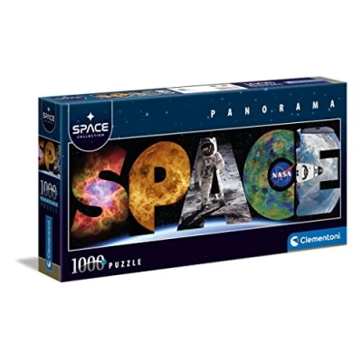 Image of Clementoni 39638 puzzle Space Collection panorama jigsaw 1000 pieces space, Made in Italy, for adults