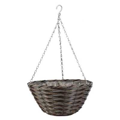 Image of Smart Garden Faux Rattan Hanging Basket Pinto, 35cm