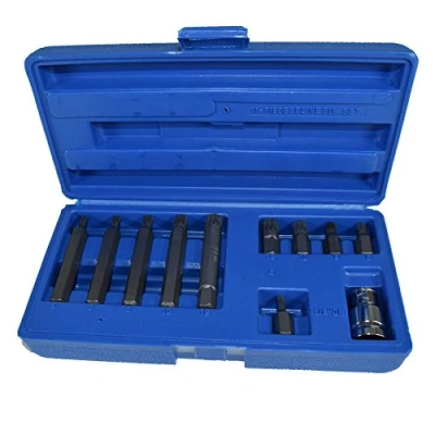 Image of 1/2&quot; Drive Shallow and Deep Male Spline Bits M5 M12 11pc Set