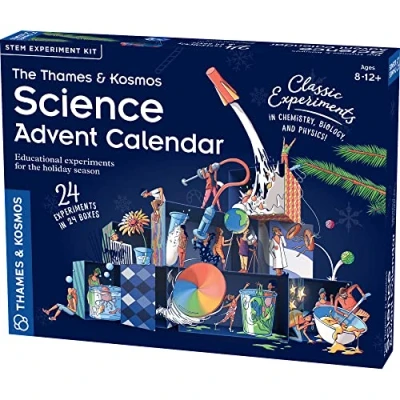 Image of Thames &amp; Kosmos Science Advent Calendar, Kids Kit for Holiday Season, Learning Resources Chemistry, Biology, and Physics, STEM Toys Experiments, Age 8+