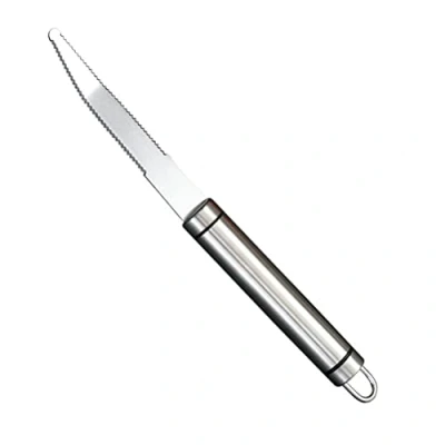 Image of Serrated Edge Knife, Stainless Steel Curved Grapefruit Long Handle Peeler for Oranges Kiwi