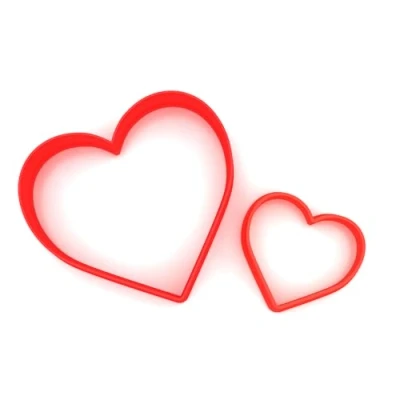 Image of Custom Cutters Heart Shaped Cutter Plastic for Baking, Fondant, Clay, Pastry, Icing, Jewellery (3CM + 5CM)