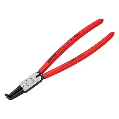 Image of Knipex Circlip Pliers for internal circlips in bore holes 45 bent black atramentized, plastic coated 310 mm 44 31 J42