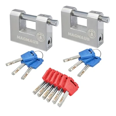 Image of Magmaus® RT270 [Never Rust] Heavy Duty Shipping Container Padlock with 12 Keys [High Security] Weatherproof Outdoor Lock [Stainless Steel] Ideal for Shed, Chain, Gate, Garage