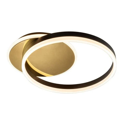 Image of Oriel Integrated Led Semi Flush Light Gold, Matt Black 3000K 1400Lm