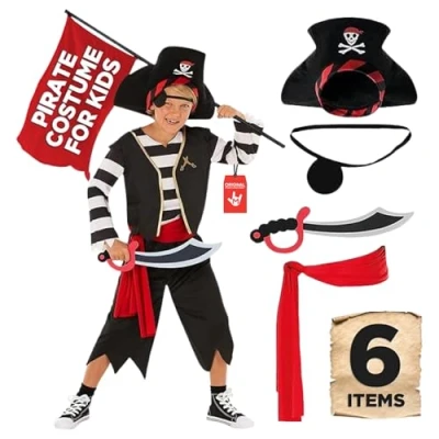 Image of Morph Costumes Kids Pirate Costume Boys Girls Fancy Dress Outfit Deckhand Toddler 10 12 Years