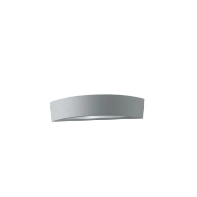 Image of Tucson Outdoor Flush Aluminum Wall Lamp, Silver, IP44, E14