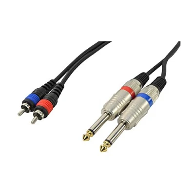 Image of Cobra Phono RCA To 1/4 inch 6.35mm Jack Leads Dual 3m