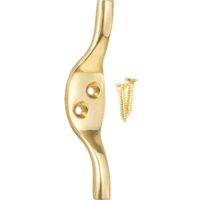 Image of Solid Brass 80mm Cleat Hook Fixings Included