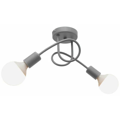 Image of Helam Oxford Multi Arm Semi Flush Ceiling Light Grey 38cm