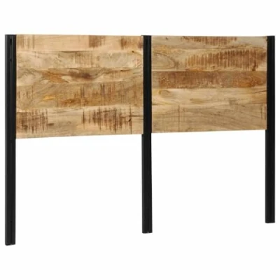 Image of vidaXL Headboard 160 cm Mango Wood &amp; Iron Frame For Bedrooms
