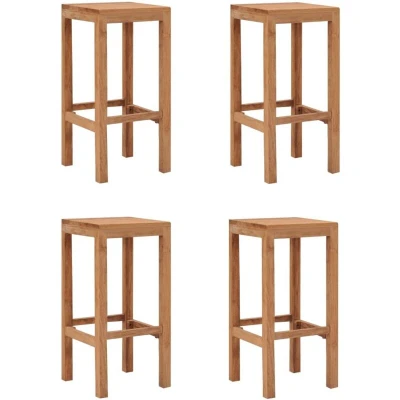 Image of vidaXL Bar Stools 4 pcs Solid Teak Wood