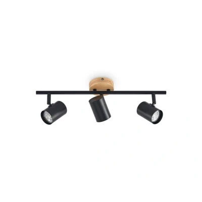 Image of Ceiling Light &#039;Xiomara&#039; dimmable (Modern) in Black Made of Metal for e.g. Living Room &amp; Dining (3 Sources, GU10) from Lindby floodlight, Spotlight
