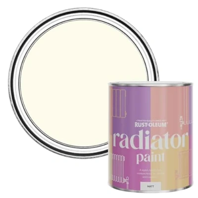 Image of Rust Oleum Off White Heat Resistant Radiator Paint in Matt Finish Antique 750ml (SHDRCT1111)