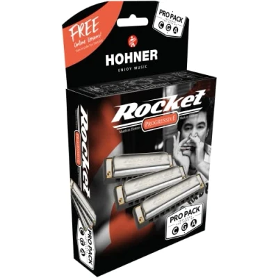 Image of Hohner Progressive Rocket Harmonica Pro Pack C G A Major M2013XP