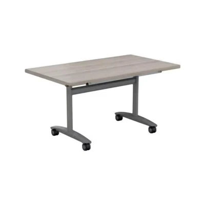 Image of Allegro Table 1200x700 Grey Oak Top and Silver Legs Ref OTT1270SVGO