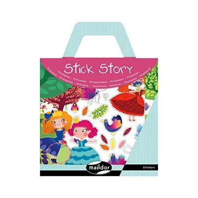 Image of Maildor Ref 566404O Stick&#039; Story Sticker Pack Princess Designs Contains 2 Background Boards &amp; 4 Sheets of Stickers Removable Tell A