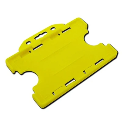 Image of Id Card It Double Sided Pass Badge Holder for Lanyard Neck Straps, Retractable Keyring reels and Strap Clips (Yellow)