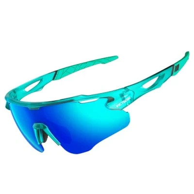 Image of Victgoal Cycling Glasses with Polarised Lenses UV400 Protection Anti Glare Running Sunglasses Men Women TR90 Frame Ultralight Outdoor Sports for (Blue)
