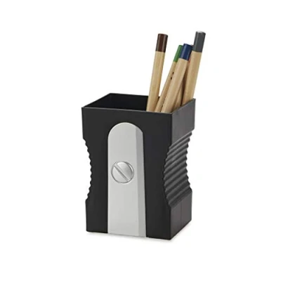 Image of Balvi Pen holder sharpener Black colour Keep your desk organized Original and fun shaped pe