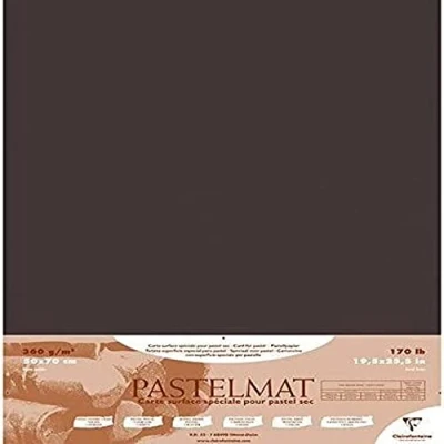 Image of Clairefontaine Ref 96009C Pastelmat Card Sheets (Pack of 5 Sheets) 360gsm 50 x 70cm Anthracite Colour Specially Formulated For Use With Pastels