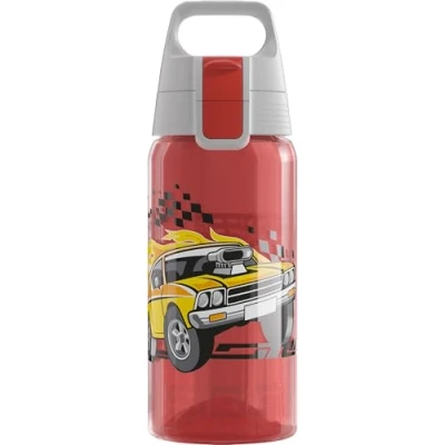 Image of SIGG Kids Water Bottle Viva One Speed Race Suitable For Carbonated Beverages Leakproof Dishwasher Safe BPA Free Sports &amp; Bike Red 0.5L