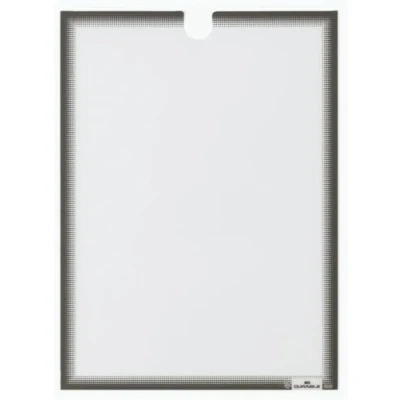 Image of Durable Document Holder A4 Self Adhesive UV Resistant and Removable Perfect for Internal Signage Displays Pack of 5 Frames Grey