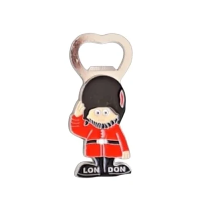 Image of London Souvenirs Metal Fridge Magnets British Union Jack England Magnet Bottle Opener (1, Silver Royal Guard Opener)