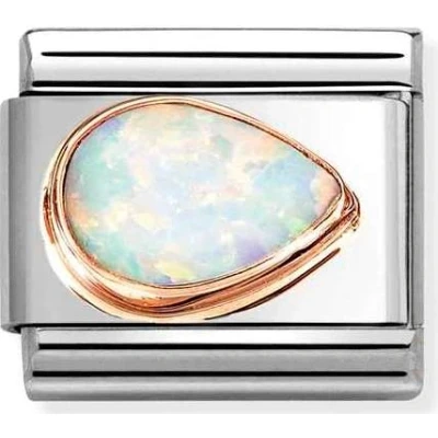 Image of Nomination Drop Right White Opal Charm