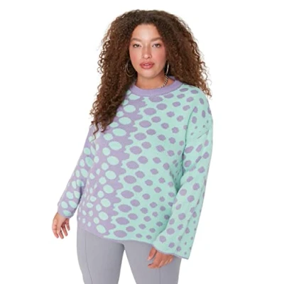 Image of Trendyol Women&#039;s Tbbaw23an00084/Lila Sweatshirt, Lila, 4XL Plus UK