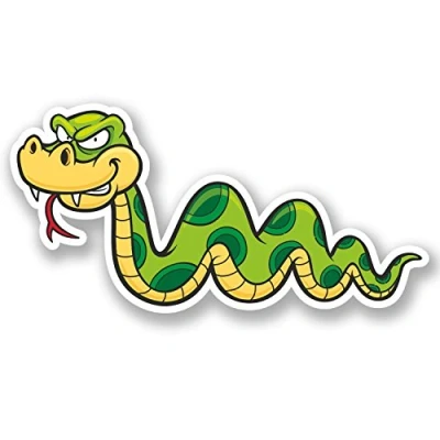 Image of 2 x 10cm Snake Vinyl Sticker iPad Laptop Helmet Car Bike Ski Snowboard Fun #5176 (10cm Wide 5cm Tall)