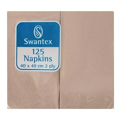 Image of Nisbets DB484 Compostable Readifold Kraft Dinner Napkin, 400mm Length, Width, Pack of 2000