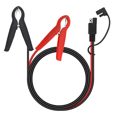 Image of VGOL SAE Connector to Battery Alligator Clip Extension Cable 16AWG DC 12V Quick Release Adapter Clips Disconnect for Solar Panels 1m