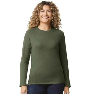 Image of Gildan mens 4.5 oz. SoftStyle Long Sleeve T Shirt (G644) Green