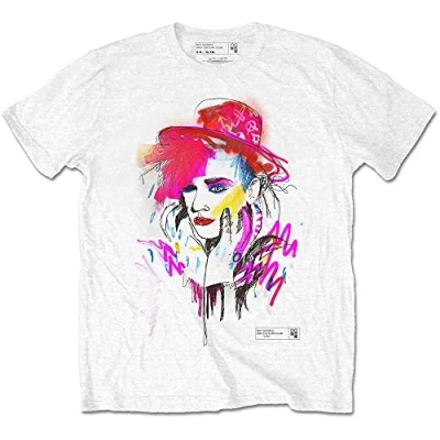 Image of Boy George &amp; Culture Club Drawn Portrait Official Tee T Shirt Mens Unisex (X Large) White
