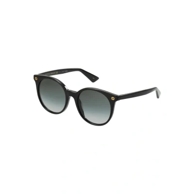 Image of Gucci GG Round Acetate Sunglasses Sunglasses, Women&#039;s, Size: 52, Black/grey