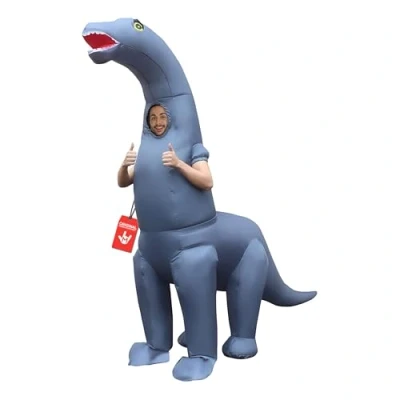 Image of Morph MCGIDI Adults Dinosaur Costume, Men, Cartoon, Blue, One Size