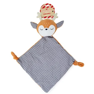 Image of Rosewood Ronnie Reindeer, Christmas Blanket Dog Toy, Gingham Print, 47cm x 52cm