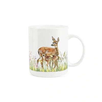 Image of Purely Home Deer &amp; Fawn Mug Countryside Farm Animals Gift/Present Tea/Coffee Hot Drinks Bone China Cup Drinkware