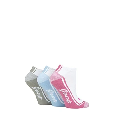 Image of Women&#039;s 3 Pair Jeep Performance Trainer Socks White 4 8 Ladies
