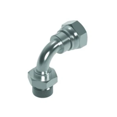 Image of Flowfit Hydraulic Adaptor,BSP Male x BSP Swivel Female 90 Swept Elbow, 3/8&quot;,Steel Fitting, Steel Component