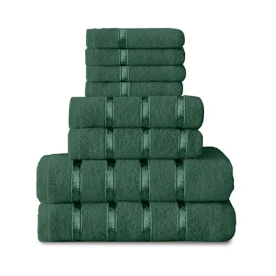 Image of GC GAVENO CAVAILIA 8 Piece Towel Bale Set, Quick Dry Highly Absorbent Cotton Sets Bathroom, Green Towels 450 GSM, 4x Face 2x Hand Bath