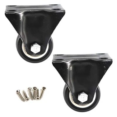 Image of 2 Inch Fixed Furniture Casters Wheels Polyurethane Heavy Duty 70KG Load Bearing for Each Wheel (Pack of 2)