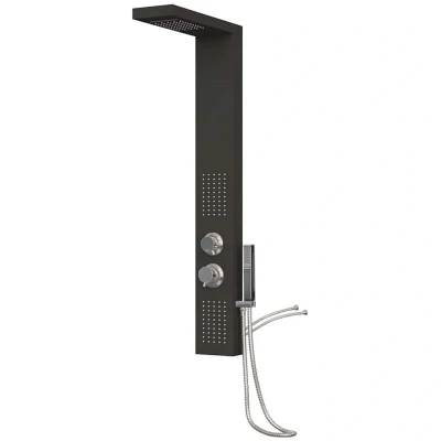 Image of vidaXL Shower Panel System Aluminium Black