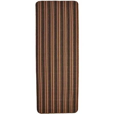 Image of eXtreme Dandy by William Armes, Ios Stripe Indoor Washable Rug (Chocolate, 180 x 67cm Runner)
