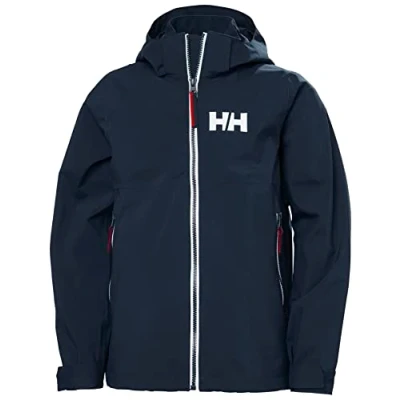 Image of Helly Hansen Junior Unisex Rigging Rain Jacket, 10, Navy